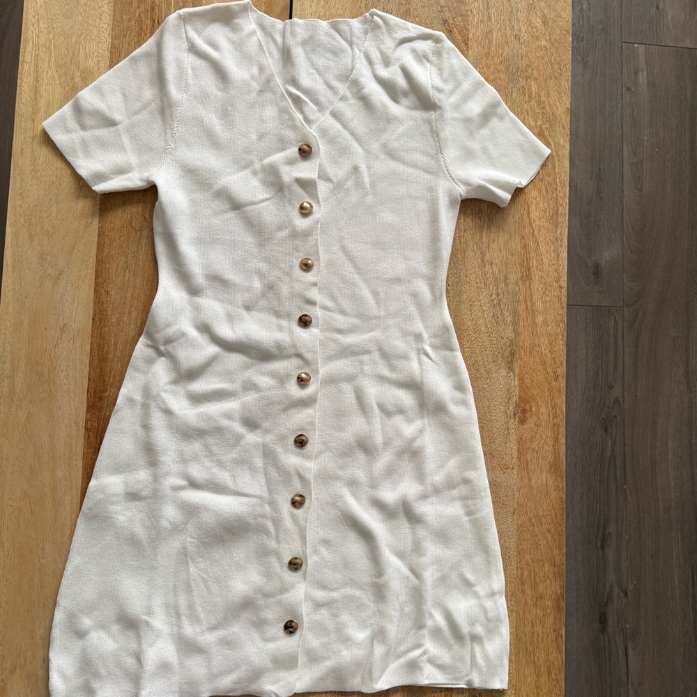White Button-Down Dress